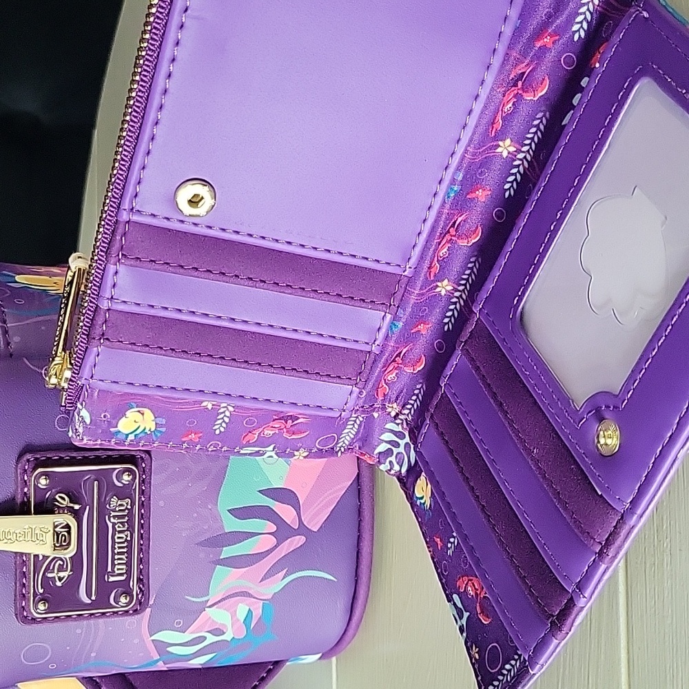 Loungefly Disney Little Mermaid Ariel Castle Mini Backpack AND wallet - Picture 9 of 9
